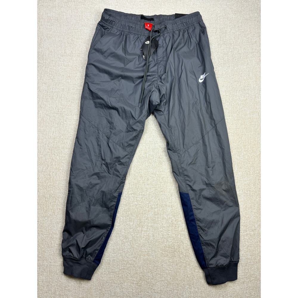 Nike Mens Sportswear Windrunner Track Pants Gray Navy Blue Joggers Large CC-601